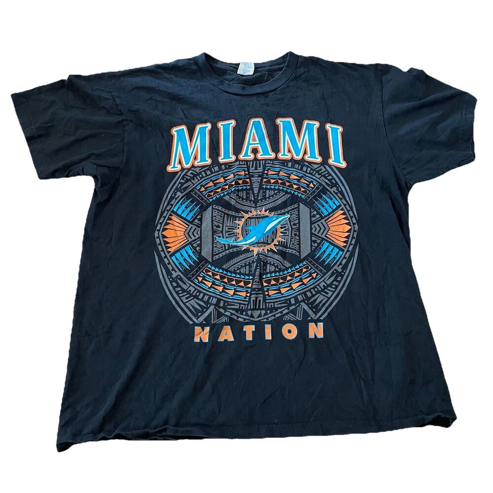 Vintage Shaka Wear Miami Dolphins Black Graphic T-Shirt Size 2XL rare - Picture 2 of 9